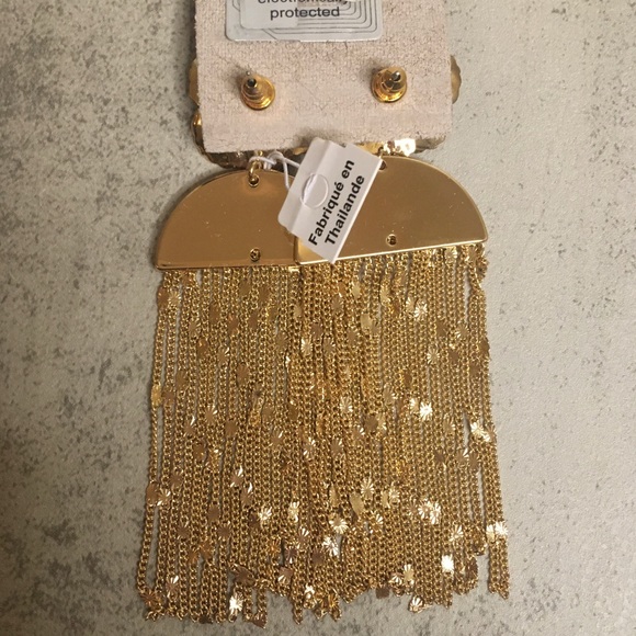 NWT Anthropologie Fringed Floral Drop Earrings - Picture 9 of 12